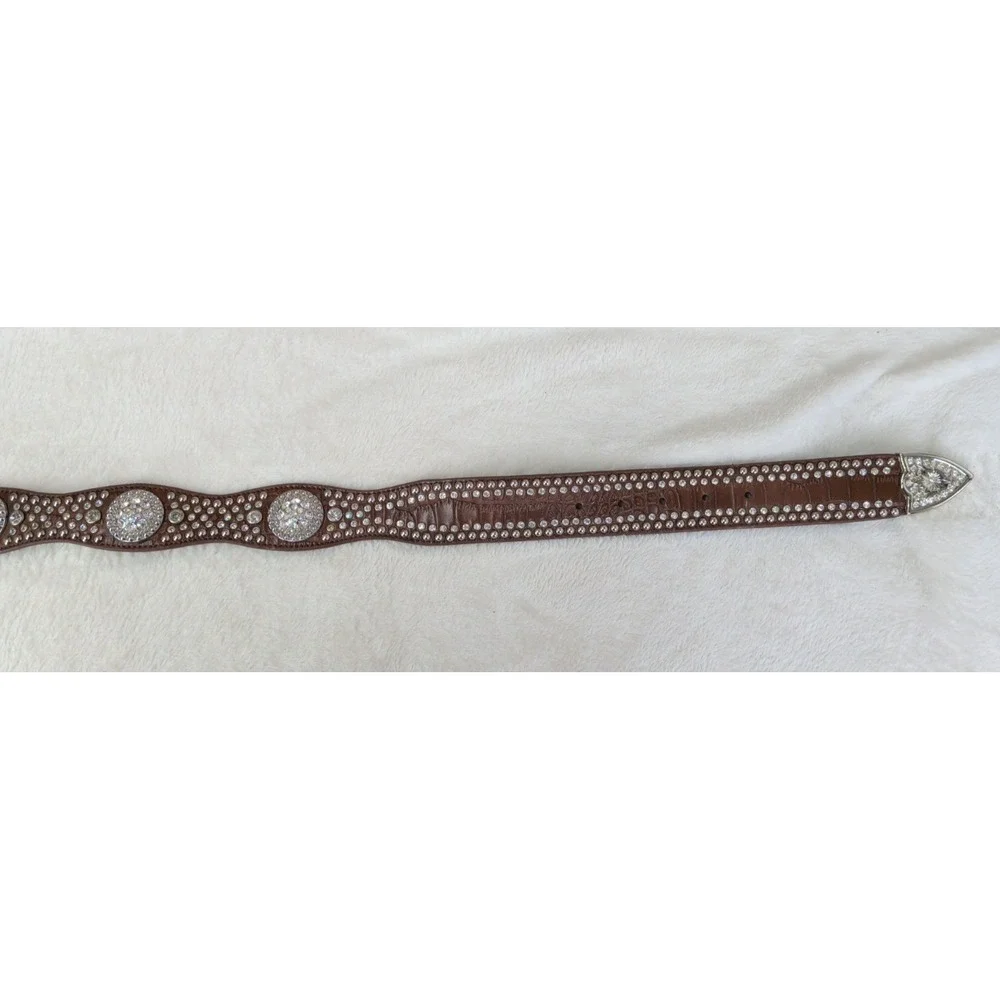 Nocona Western Belt Crystal Concho Gator Mahogany N3416202